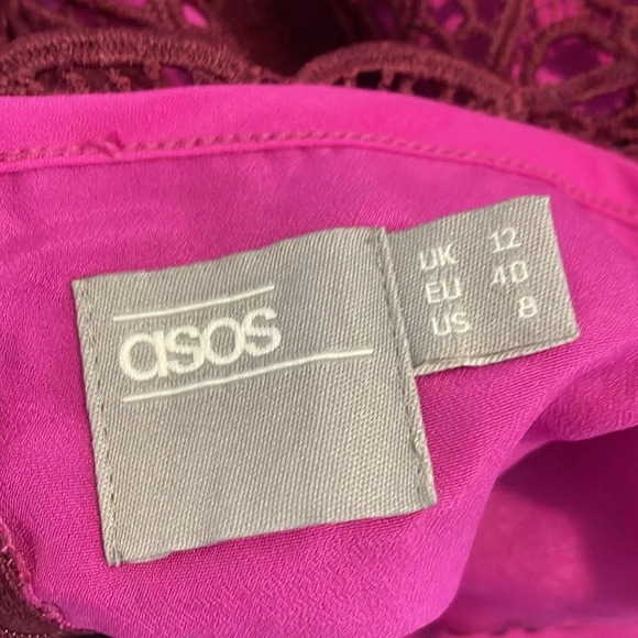 ASOS size 8 lined crochet lace midi fit and flare dress - Picture 6 of 10